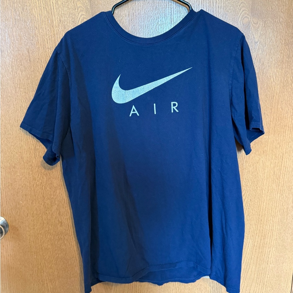 Nike Navy Blue T-Shirt with Light Blue Swoosh